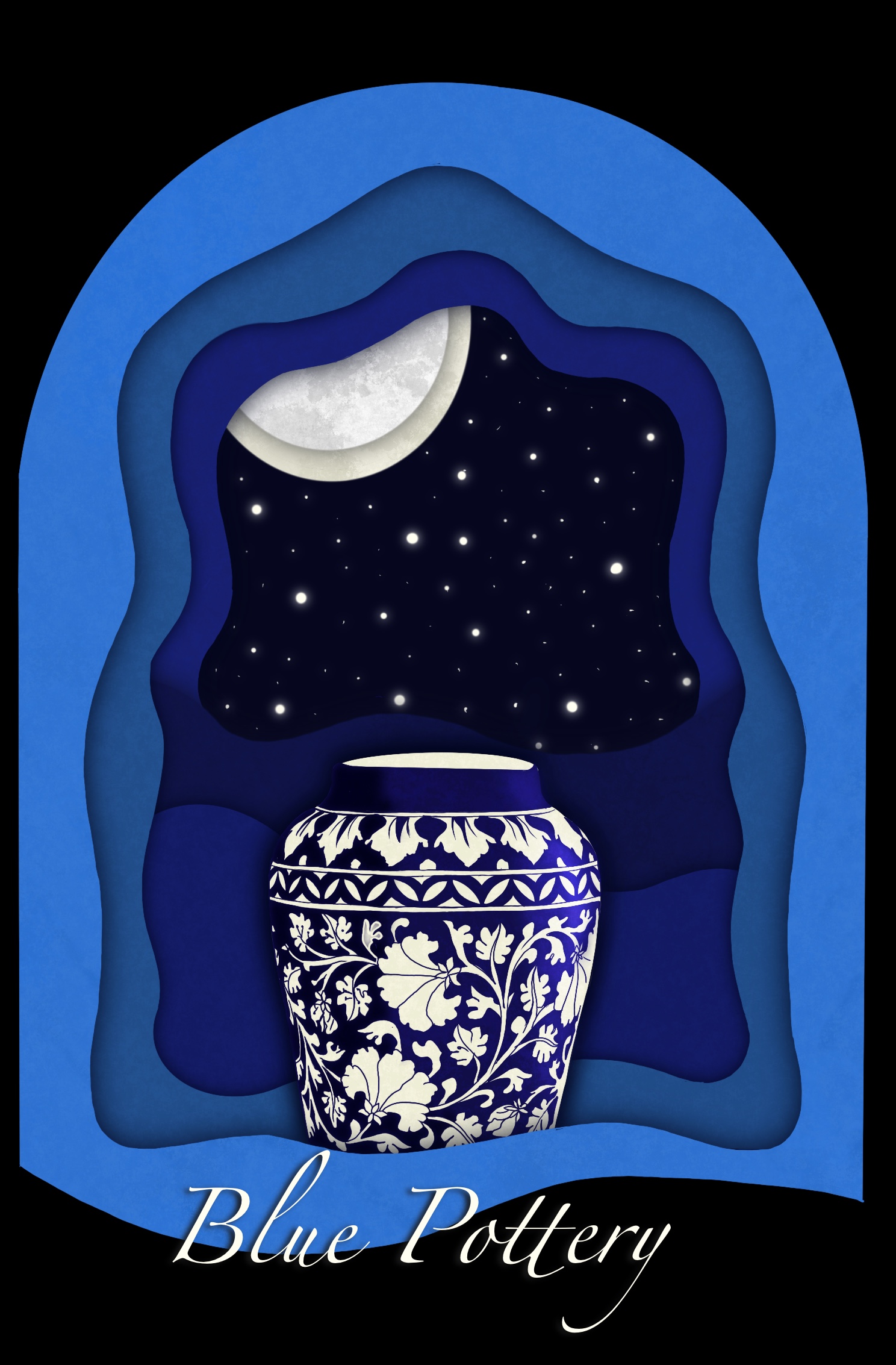 Blue pottery